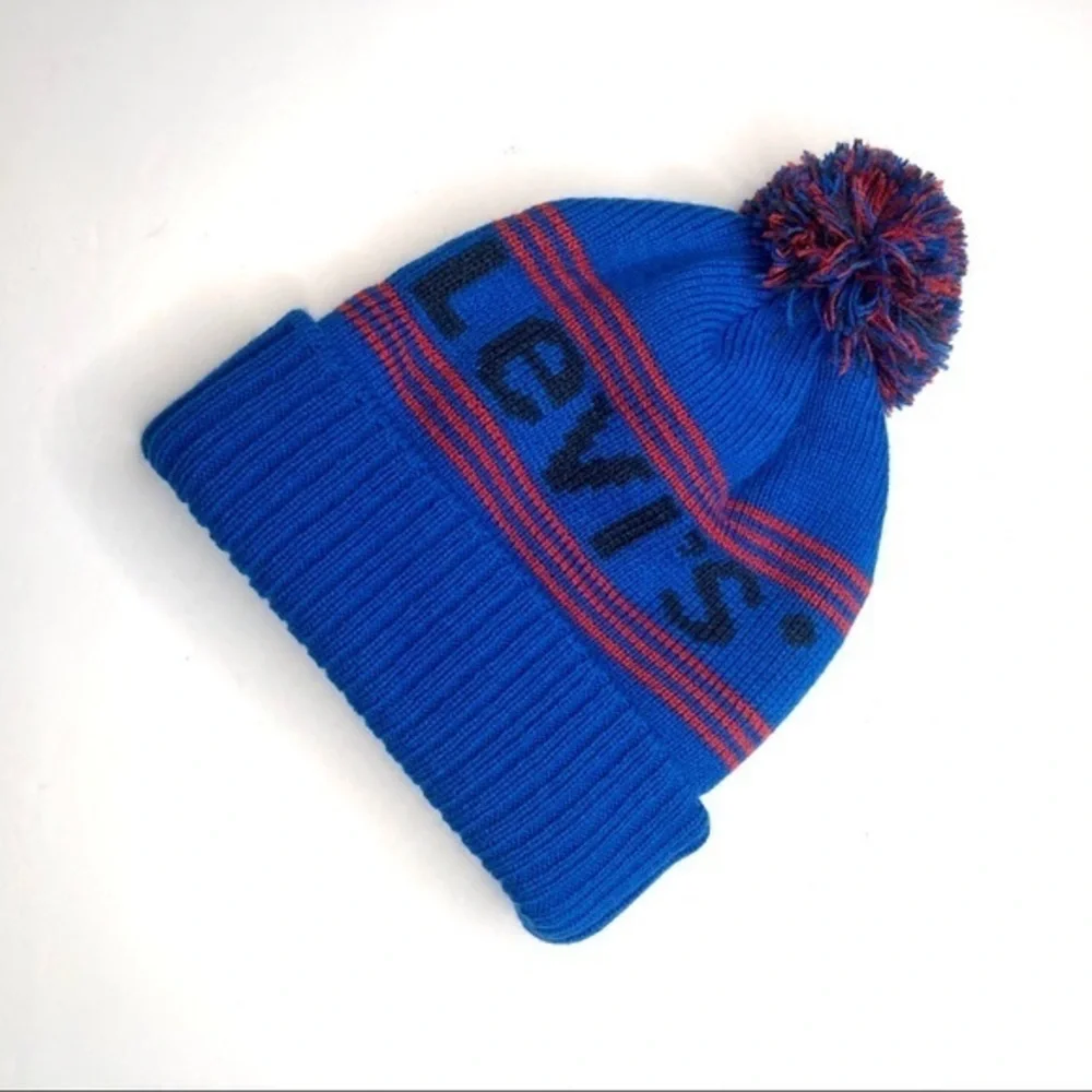 LEVI'S Kids' Stacks Pompom Beanie In Prince Blue